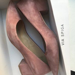 VIA SPIGA Guervie Rose Suede Heels